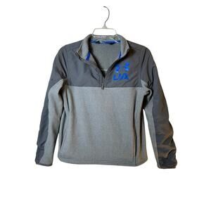 UNDER ARMOUR Unisex Youth Gray Fleece Quarter Zip Jacket / Size: Youth Large